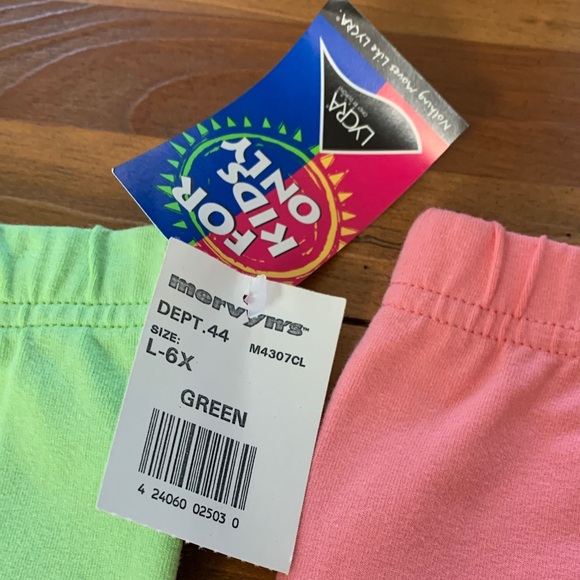 Set of 4 Girl’s - Pale Pink, Green, Lilac and Dark Pink Print Shorts - Size 6X - Picture 4 of 9